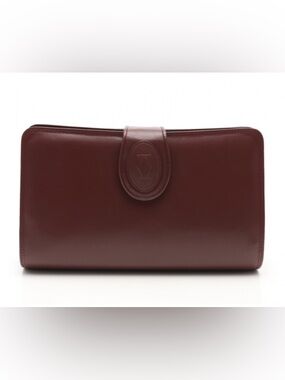 Vintage Cartier Must de Cartier Burgundy Red Leather Clutch Purse